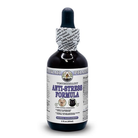 Anti-Stress Formula Natural Alcohol-FREE Liquid Extract, Pet Herbal Supplement. Expertly Extracted by Trusted HawaiiPharm Brand. Absolutely Natural. Proudly made in USA. Glycerite 2 Fl.Oz