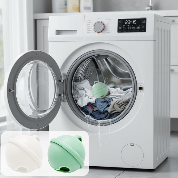 Anti-Tangling Laundry Balls - Christmas & Holiday Laundry Care, Hair & Lint Catcher for Washing Machines, Stain Removal Laundry Care Balls, Reusable Clothes Cleaning Balls, 3.14*3.14in, White