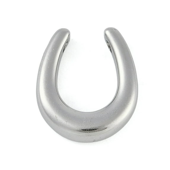Anti-Tarnish 304 Stainless Steel Pendants Horseshoe Charm Stainless Steel Color 16x14x4mm Hole: 1.6mm