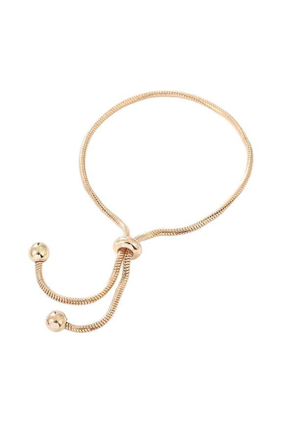 Anti Tarnish Copper Adjustable Snake Bone Chain Design Beaded Slider Closure Comfort Jewelry Gift