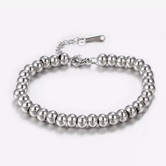 Anti Tarnish Stainless Steel Bracelet Bead Beaded Adjustable 8Mm / 6Mm T13