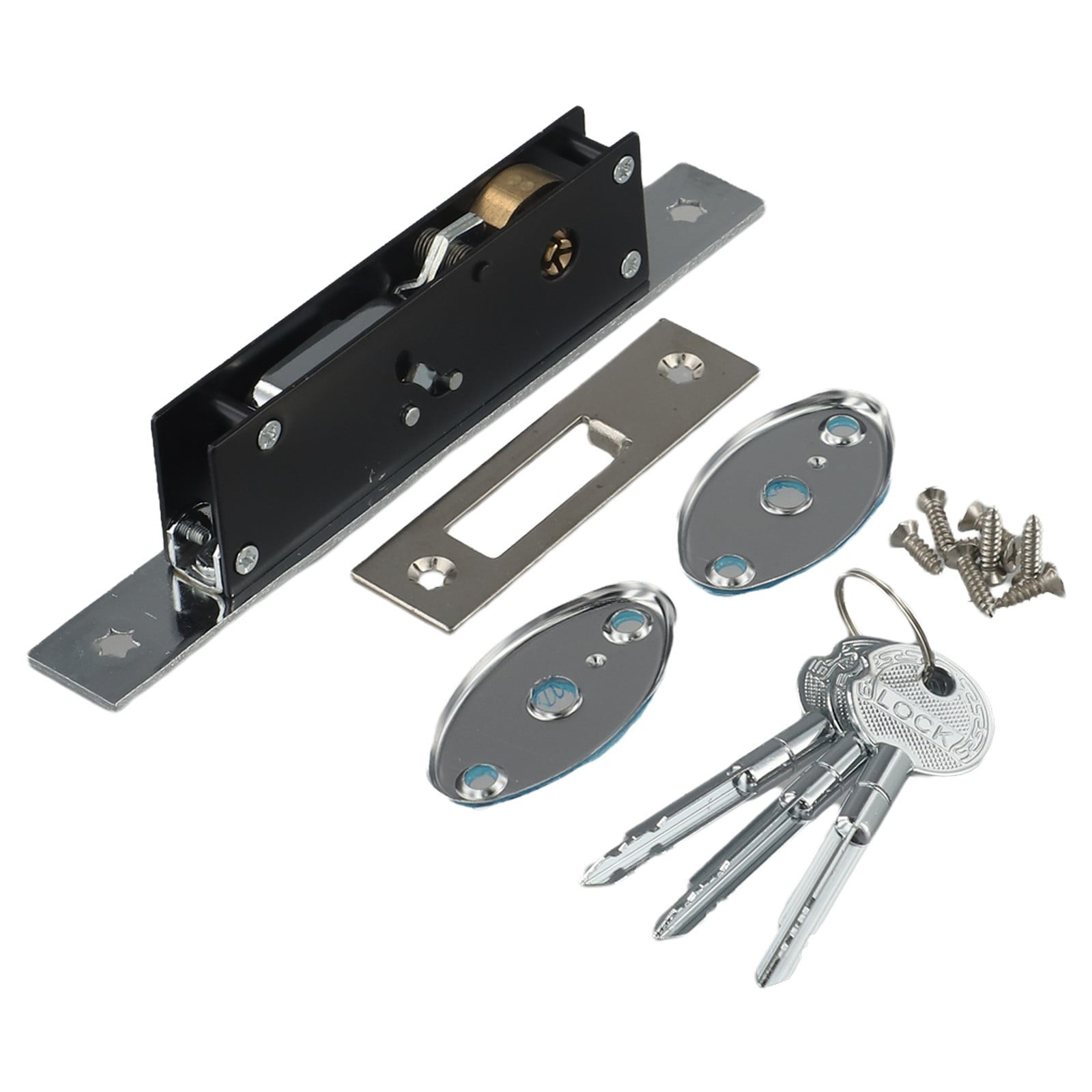 AntiTheft Aluminum Alloy Sliding Door Security Lock with Crossed Keys Hardware