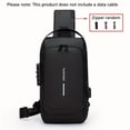 thumbnail image 1 of [Anti-Theft Backpack] High-Capacity Adjustable Crossbody Backpack | Men's, Anti-Theft Password Lock, Durable Fabric, Multi-Compartment Design, Secure Zipper Closure, Secure Travel Bag - Black, 1 of 10