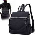 thumbnail image 1 of Anti-Theft Backpack Purse - Convertible Nylon Daypack, Shoulder Bag & Satchel - Casual Lightweight Travel Backpack with Water Bottle Pockets - Black, 1 of 9