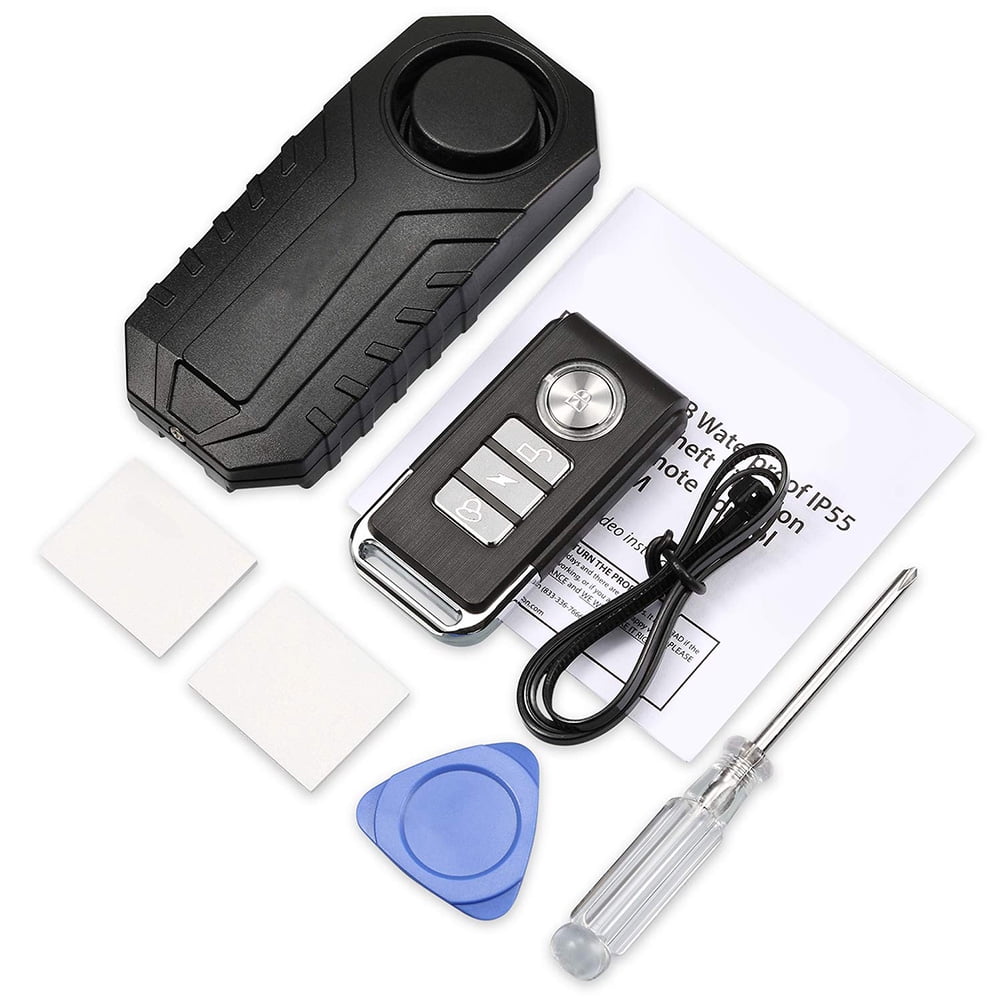 Bike Alarm Fosmon 113dB With Remote - Vibration Activated Anti-Theft Security Bike Theft Protection