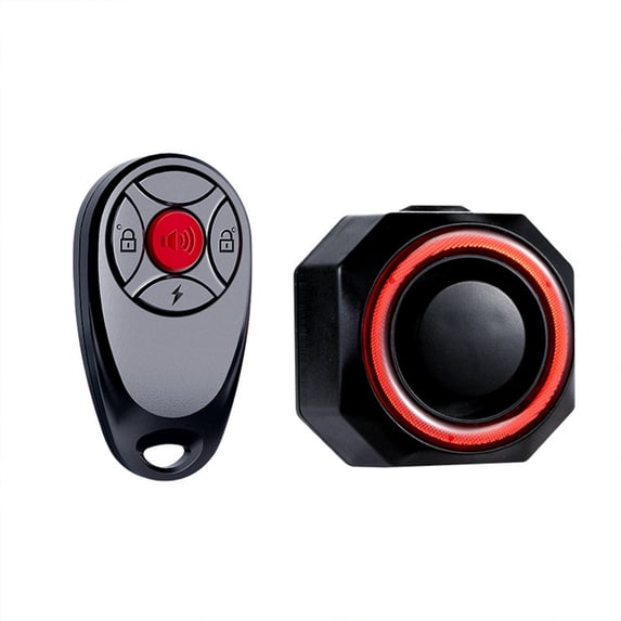 Anti Theft Burglar Bike Motorcycle Taillight Alarm System Device With Remote Control, Wireless Vibration Motorcycle Bicycle Vehicle Scooter Trailer Car Security Alarm System -black