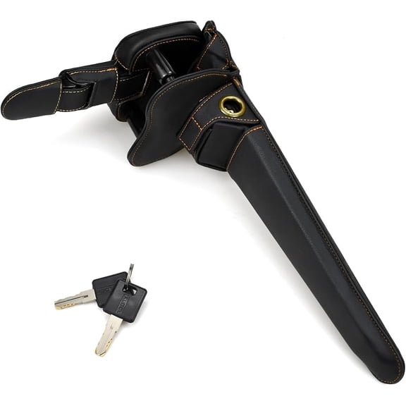 Anti-Theft Car Steering Wheel Lock, Heavy Duty Leather Anti-Theft Car Device Fit Vehicle or Truck, Car Security Anti Theft with 2 Keys Stainless Steel Leather (Full Leather)