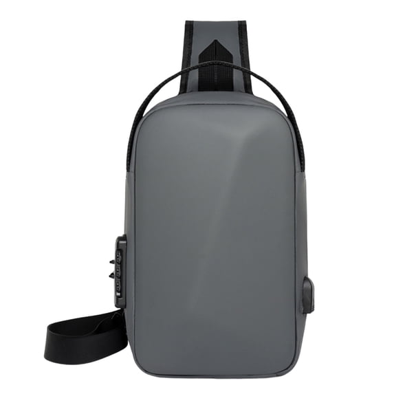 Anti-Theft Crossbody Sling Backpack Bag for Men Hard Shell with USB, Large Capacity Shoulder Pack Lock Waterproof Single Strap for Travel Hiking