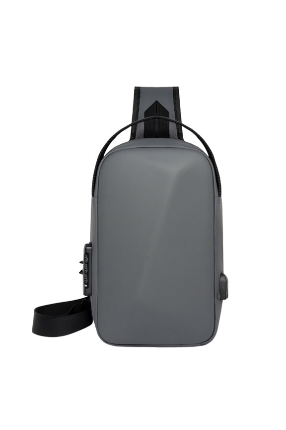 Anti-Theft Crossbody Sling Backpack Bag for Men Hard Shell with USB, Large Capacity Shoulder Pack Lock Waterproof Single Strap for Travel Hiking