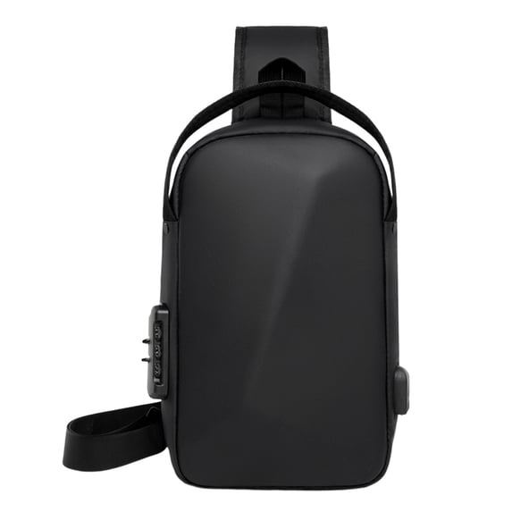 Anti-Theft Crossbody Sling Backpack Bag for Men Hard Shell with USB, Large Capacity Shoulder Pack Lock Waterproof Single Strap for Travel Hiking