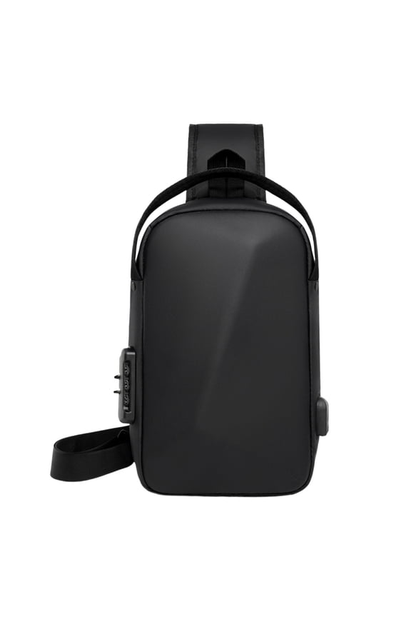 Anti-Theft Crossbody Sling Backpack Bag for Men Hard Shell with USB, Large Capacity Shoulder Pack Lock Waterproof Single Strap for Travel Hiking