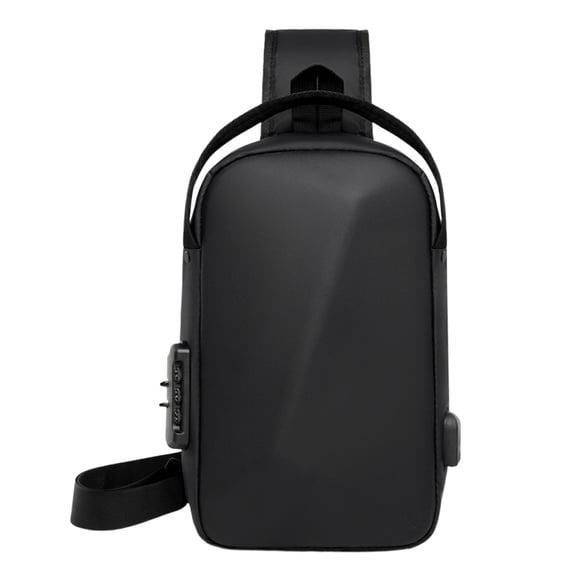 Anti-Theft Crossbody Sling Backpack Bag for Men Hard Shell with USB, Large Capacity Shoulder Pack Lock Waterproof Single Strap for Travel Hiking