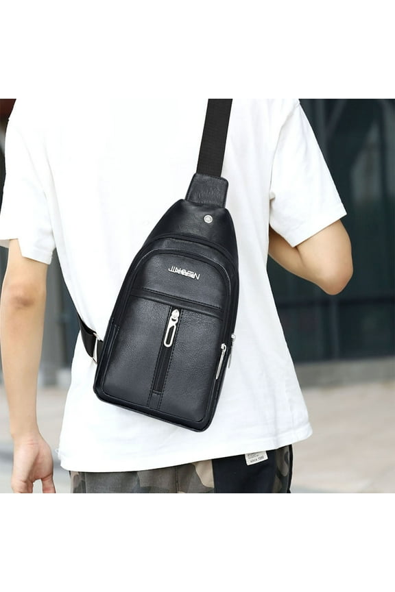 Anti Theft Crossbody Sling Bag, Waterproof Chest Bag for Men Women, Lightweight Sports Leisure Backpack, Travel Hiking Daypack with Multiple Secure Pockets Headphone Hole