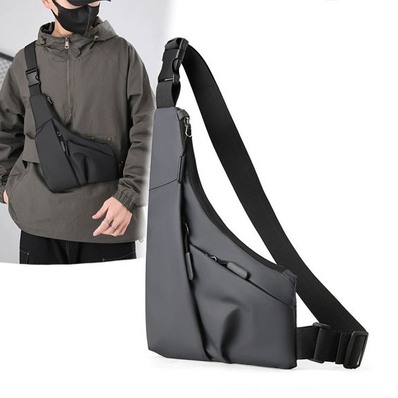 Anti Theft Crossbody Travel Bag for Women Men, Multi-Pocket Slim Chest Sling Bag with Adjustable Strap Fanny Pack for Work Hiking Travel