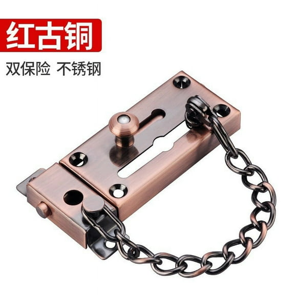 Anti Theft Door Chain With Lock Bolt Entrance Front Main Security Latch Door Hardware Stainless Steel Security Chain Guard