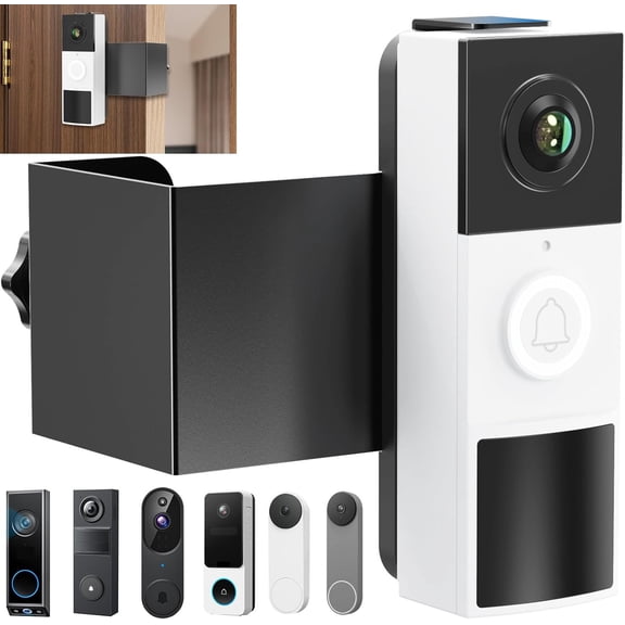 Anti-Theft Doorbell Mount No Drill Compatible with //Eufy/ Video Doorbell, Universal Doorbell Camera Mount, Adjustable Mounting Bracket Holder Accessories for Apartment Rentals Mount