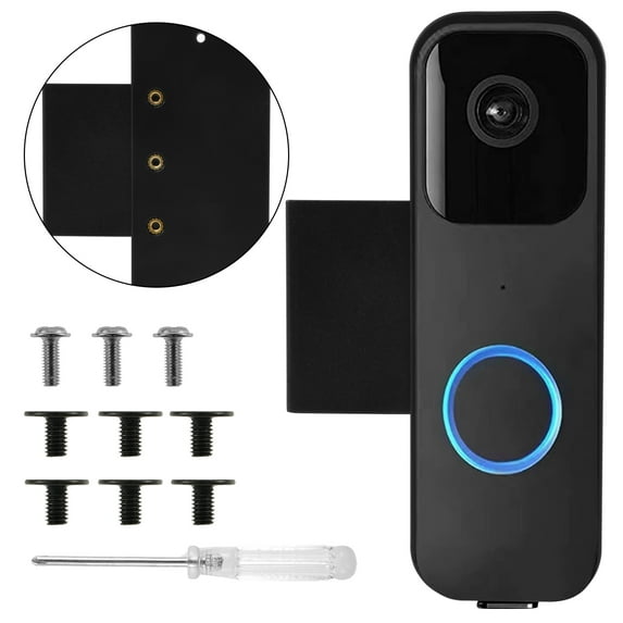 Anti-Theft Doorbell Mount No Drill Video Doorbell Mounting Bracket Outdoor Doorbell Bracket Holder with Screws Plastic Doorbell Camera Door Mount for Home Apartments Office