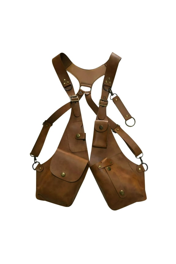 Anti-Theft Harness Wallet with Leather Strap, Secure Money Belt for Travel and Outdoor