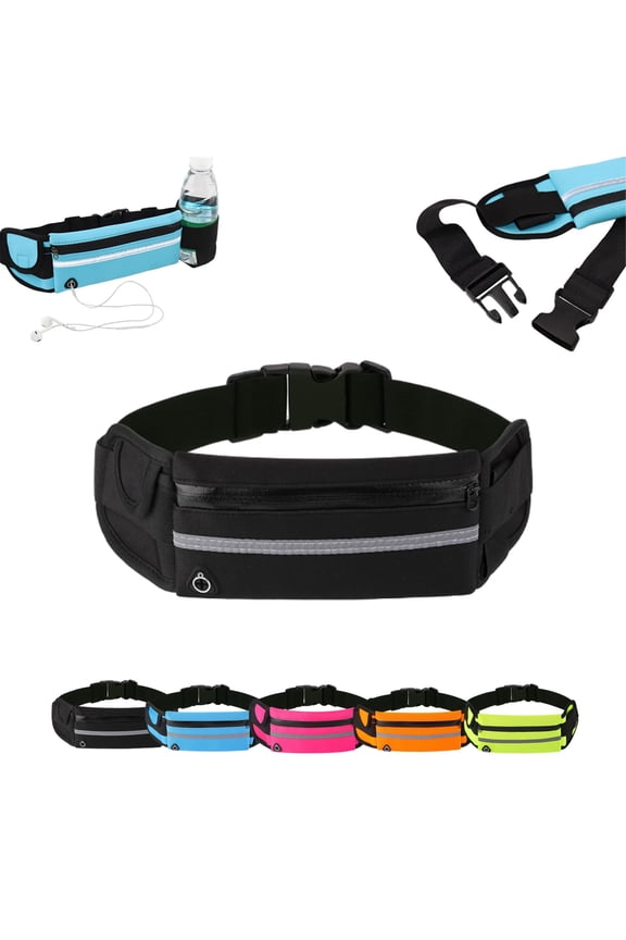 Anti-Theft Invisible Waist Bag, Multifunctional Outdoor Sports Waist Bag with Water Bottle Strap Travel Money Belt Under Clothes, Discreet Under Clothing Security Pouch for Running Men Women