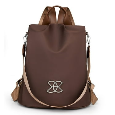 Anti-Theft Large Capacity Backpack, Shoulder Bag for Women, Crossbody Lightweight Backpack Bishe Bag (Brown)