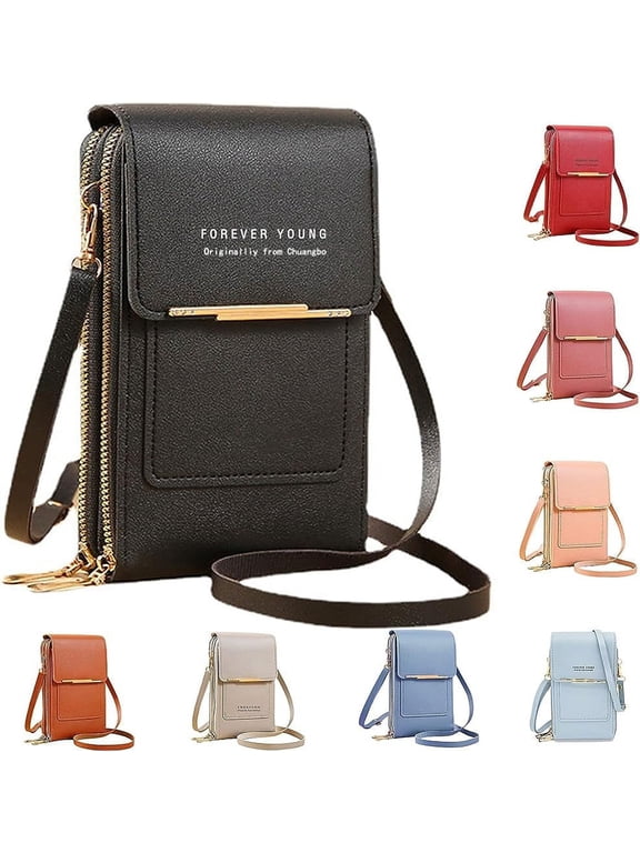 Anti-Theft Leather Bag,Small Crossbody Cell Phone Purse Wallet for Women,RFID Block Phone Purse Crossbody with Shoulder Strap