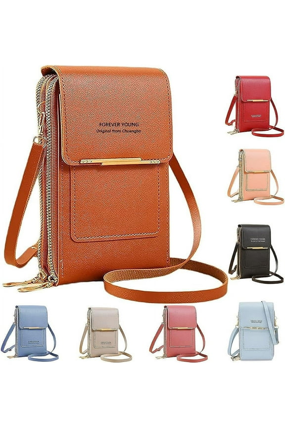 Anti-Theft Leather Bag,Small Crossbody Cell Phone Purse Wallet for Women,RFID Block Phone Purse Crossbody with Shoulder Strap