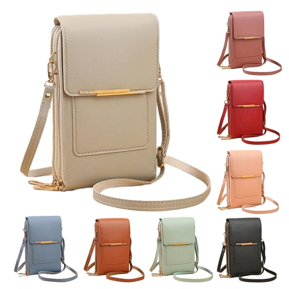 Anti-Theft Leather Bag,Small Crossbody Cell Phone Purse Wallet for Women,Touchscreen Phone Purse Crossbody Bag