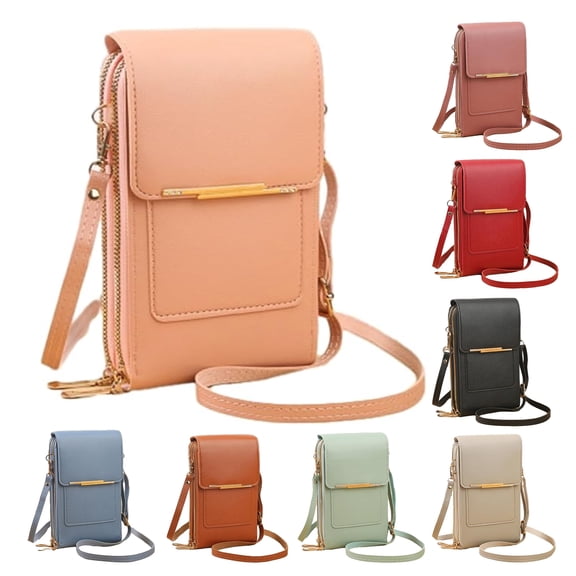 Anti-Theft Leather Bag,Small Crossbody Cell Phone Purse Wallet for Women,Touchscreen Phone Purse Crossbody Bag