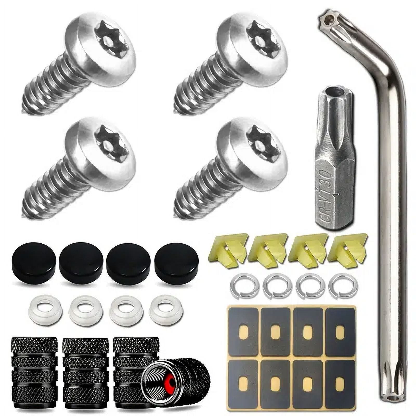 Anti Theft License Plate Screws, 1/4'(M6) Stainless Steel Bolts