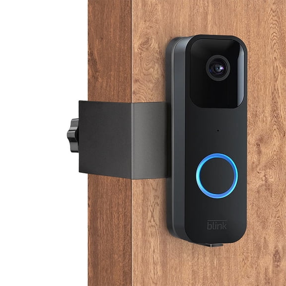 No-Drill Anti-Theft Video Doorbell Mount Bracket Stainless Steel Door Clip for Most Doors Black/Silver 6.5x5.2x13.2cm