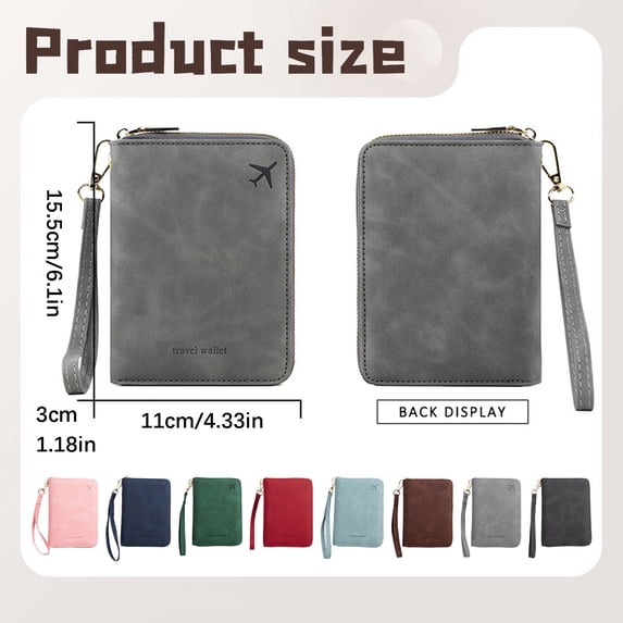 Anti Theft Passport Bag Zipper Travel Document Wallet Multifunctional Change Storage Organizer Family Travel