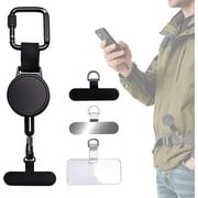 Anti-Theft Phone Tether, Retractable Phone Lanyard with Steel Cable, Locking Carabiner & 360  Swivel, Universal Phone Tether Tab for Outdoor Hiking Skiing Travel