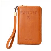 Anti-Theft RFID Passport Holder   Multi-Function Travel Document Wallet with Zipper, ID Card Slot, and Cash Pocket