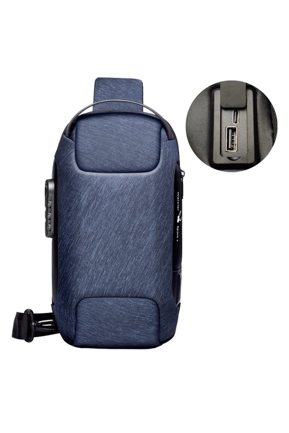 Anti-Theft Sling Bag Chest Shoulder Backpack Crossbody Bags for Men Women Cover Pack Hiking Small Rucksack with USB Charging Port for Business Travel Hiking Bicycle Sport Gym Pack