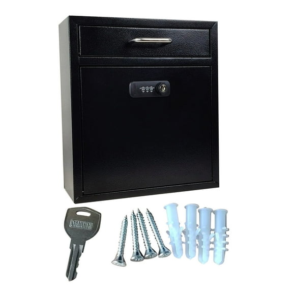 Anti Theft Stainless Steel Mailbox Locking Wall Mount for Rent Checks Payments Key Drops Durable Rust Proof Spacious Storage 30cmx26.7cm TAPDRA Store