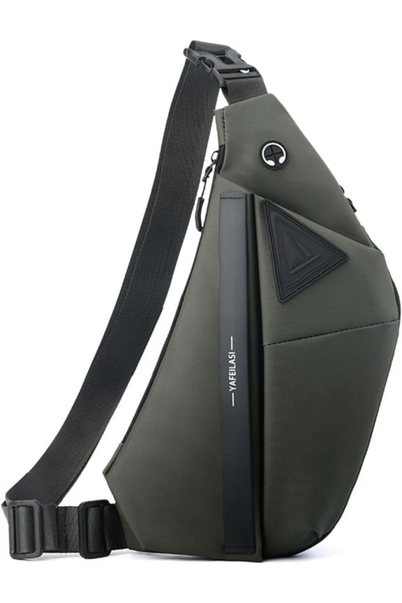 Anti-Theft Travel Sling Bag for Men and Women Expandable Waterproof Crossbody Bag Chest Shoulder Backpack (Black - Left shoulder)