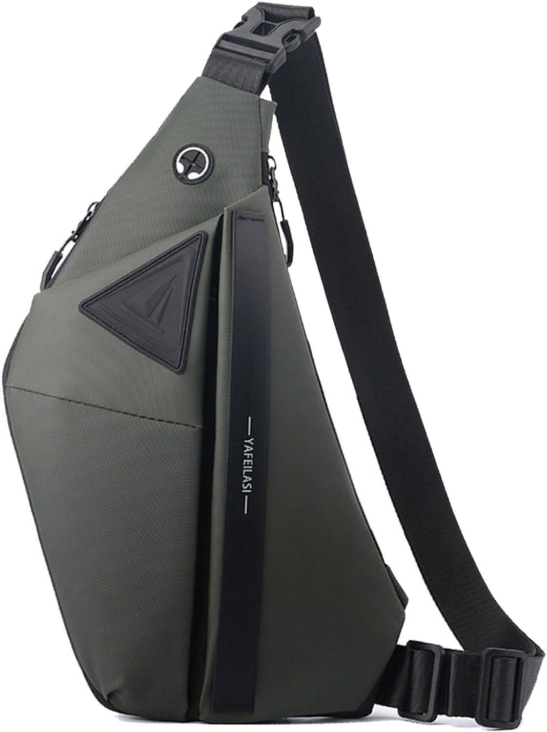 Anti-Theft Travel Sling Bag for Men and Women Expandable Waterproof Crossbody Bag Chest Shoulder Backpack (Black - Left shoulder)
