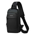 thumbnail image 1 of Anti Theft USB Charging Crossbody Sling Bag, Wear Resistant Waterproof Single Shoulder Pack, Breathable Casual Messenger Satchel for Outdoor Sports Motorcycle Travel Daily Item Storage, 1 of 2