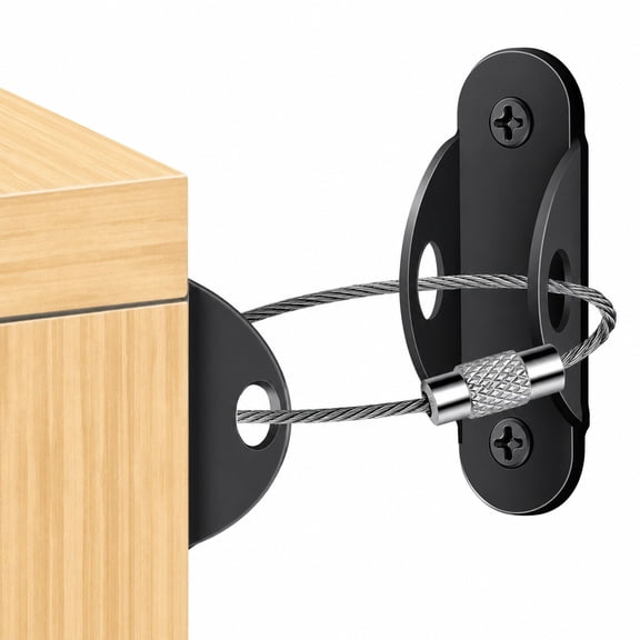 Anti Tip Furniture Anchors,Furniture Anchors Heavy Duty Steel Cable Safety Wall Straps, Earthquake Resistant Furniture Stabilizer Hardware for Dressers, Bookcases, Wardrobes