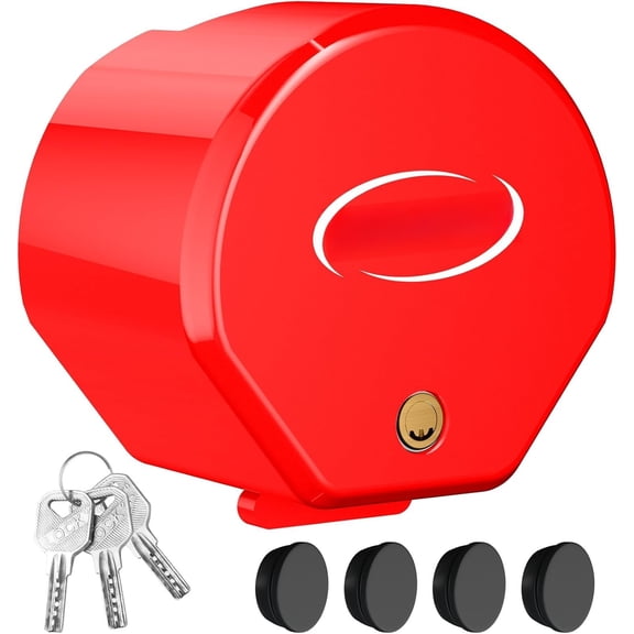 Anti Trailer Lock, Universal Fit 1-7/8", 2" and 2-5/16" Couplers, Reinforced Solid Tow Lock for Trailer Tongue, Hitch Lock for RV, Cargo, Boat, Camper, Utility (Red)