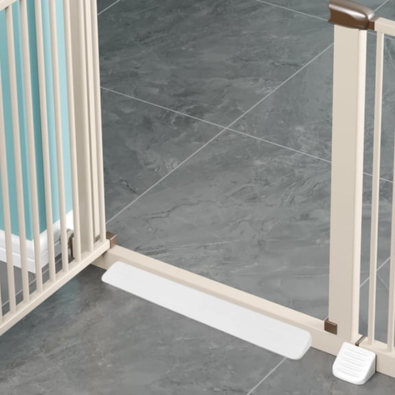 Anti-Tripping Door Deflector, Plastic Anti-Slip Door Block Guard, No-Drill Stable Fixing Accessory for Home Security Gate Stair Door Isolation Fence,White,18x5 Inch