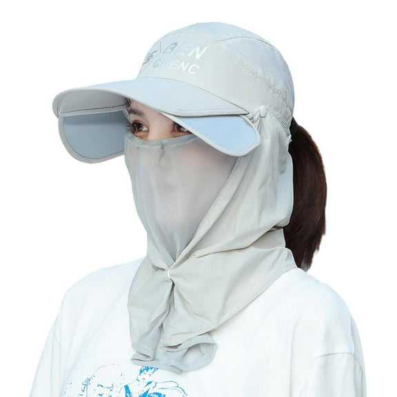 Anti-UV Sun Hat Sunscreen Visor Breathable Outdoor Face Neck Cover Cap