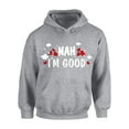 thumbnail image 1 of Anti Valentine Hoodie I'm Good Hooded Sweatshirt Valentine's Day Gifts Ideas for Single People Novelty Sweater, 1 of 5