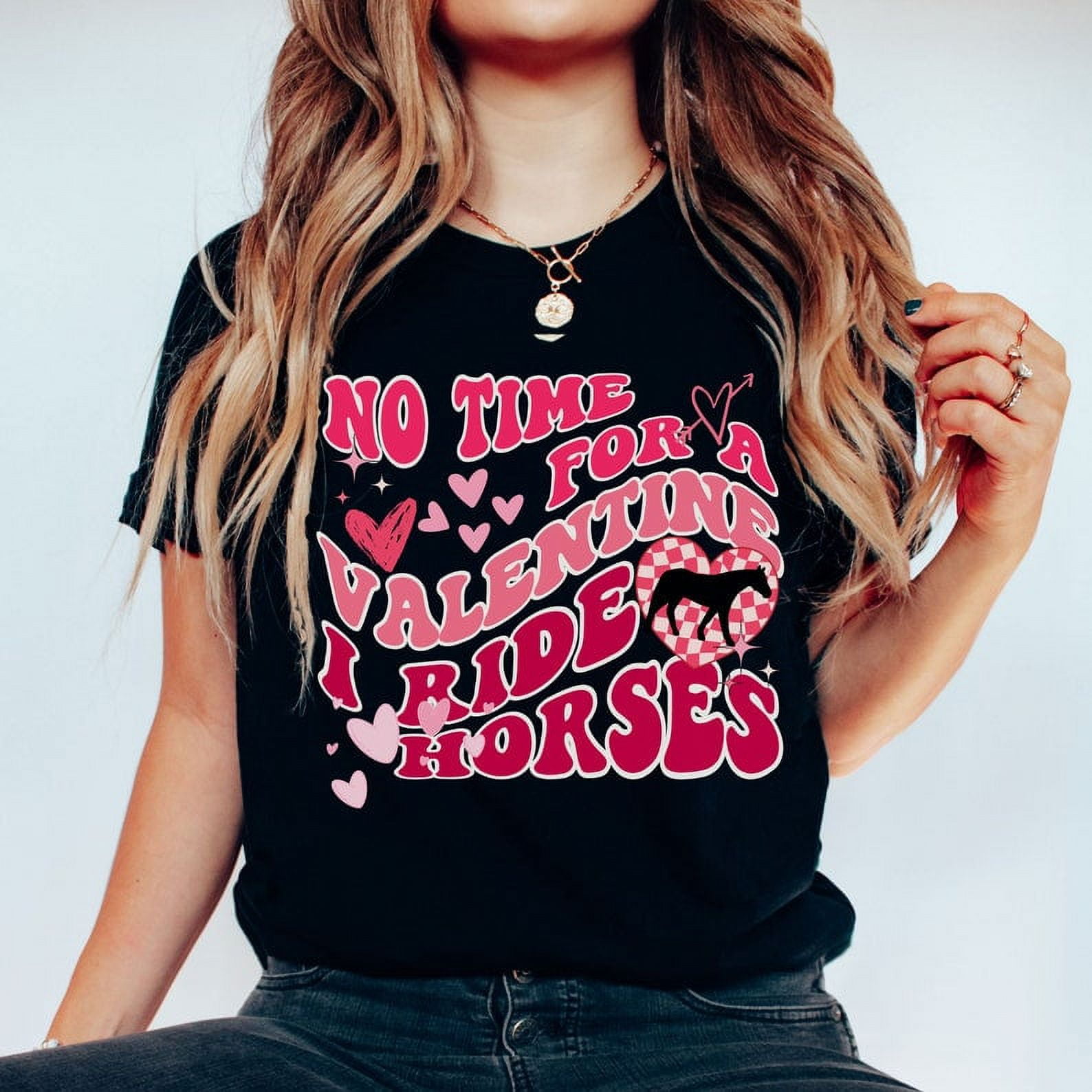 Anti Valentine Horse Girl TShirt Kids Cowgirl Heart Shirt Barrel Racer