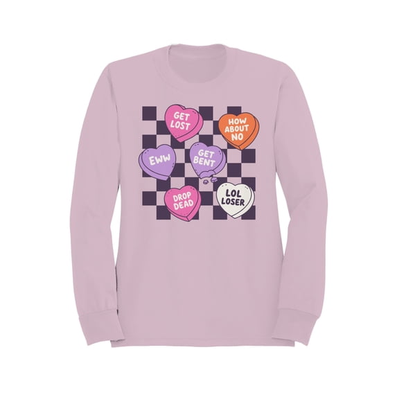 Anti-Valentine's Candy Hearts Design Women's Sweatshirt