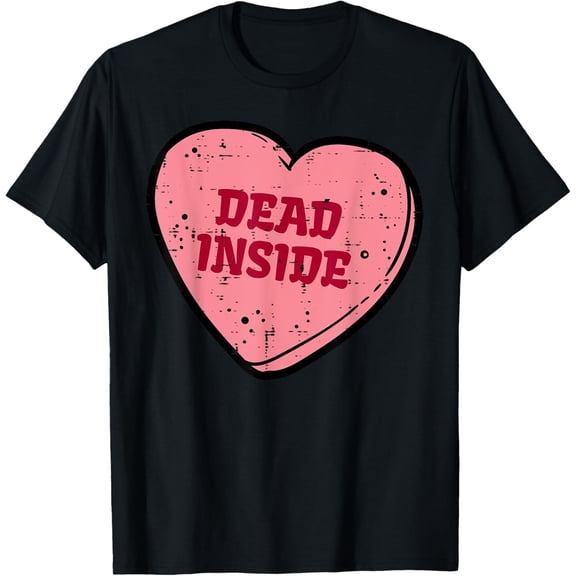 Anti Valentines Day Dead Inside Heart Funny Single Awareness T-Shirt