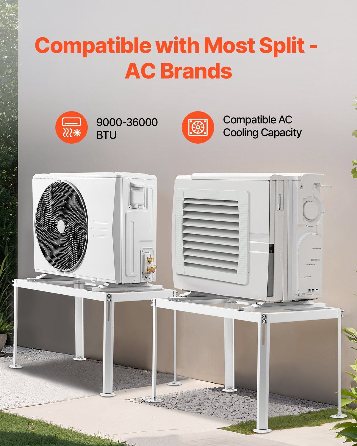Anti Vibration Mini Split AC Stand - Adjustable Universal Fit for 9000 ...