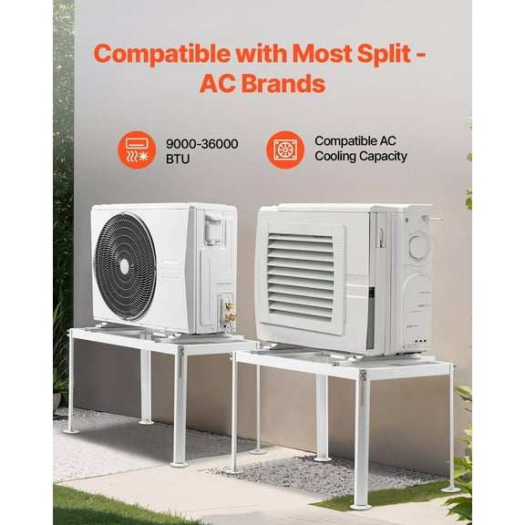 Anti Vibration Mini Split AC Stand - Adjustable Universal Fit for 9000-36000 BTU Systems