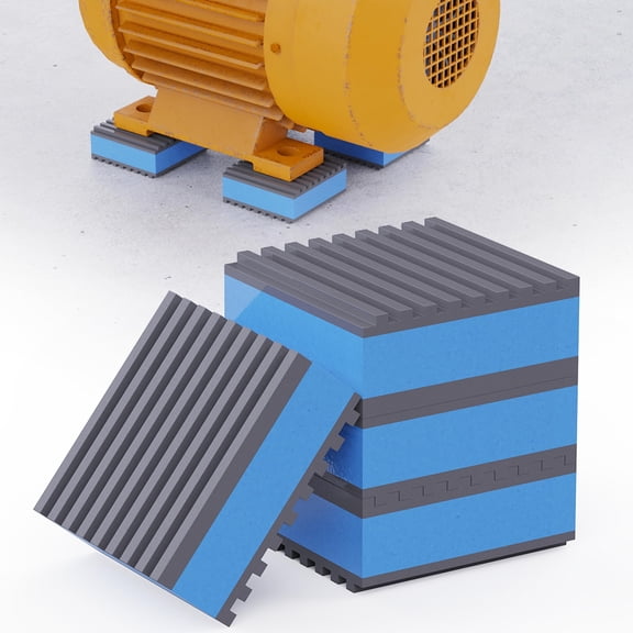 Anti Vibration Pads, 2"× 2"×7/8" Mechanical Vibration Damping Pads, Heavy Duty Rubber Isolation Pads, 3/8"Pre-Drill Hole Vibration Isolator Pad for Air Compressor