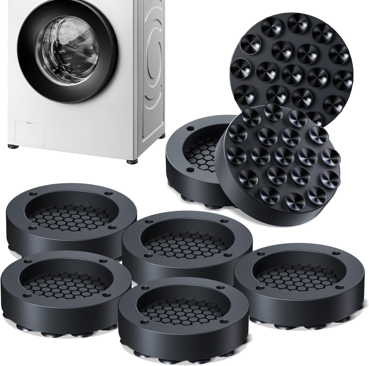 Ezprotekt Anti Vibration Noise Reducing Non Slide Washer Feet Appliance Pads Heavy Duty 8 Pack Walmart